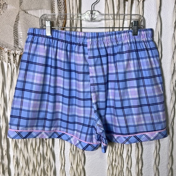 Peter Alexander Women's Pink and Blue Plaid Top and Shorts PJ Set NWT XL - Picture 7 of 14
